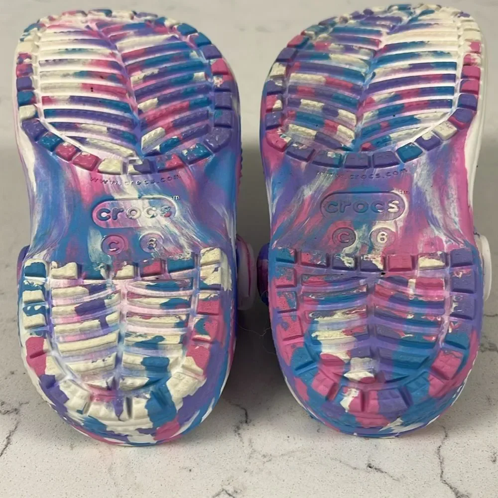 Crocs Classic Marbled Clog Toddler Size 6 Pastel Tie Dye